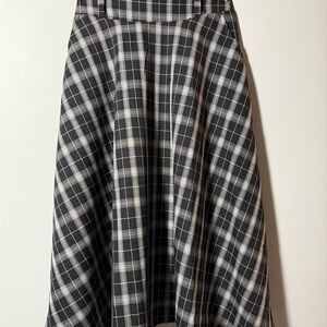 Plaid Black and White Women's Skirt